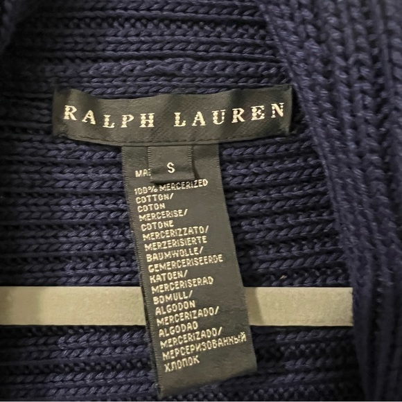 Ralph Lauren Black Label Cotton Ribbed Circle Cardigan Sweater S - Picture 3 of 5